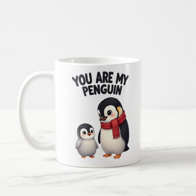 Vous êtes mon manchot Tasse de café d'amour mignon (Gauche)