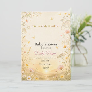 Vous êtes mon soleil Invitation à la baby shower p