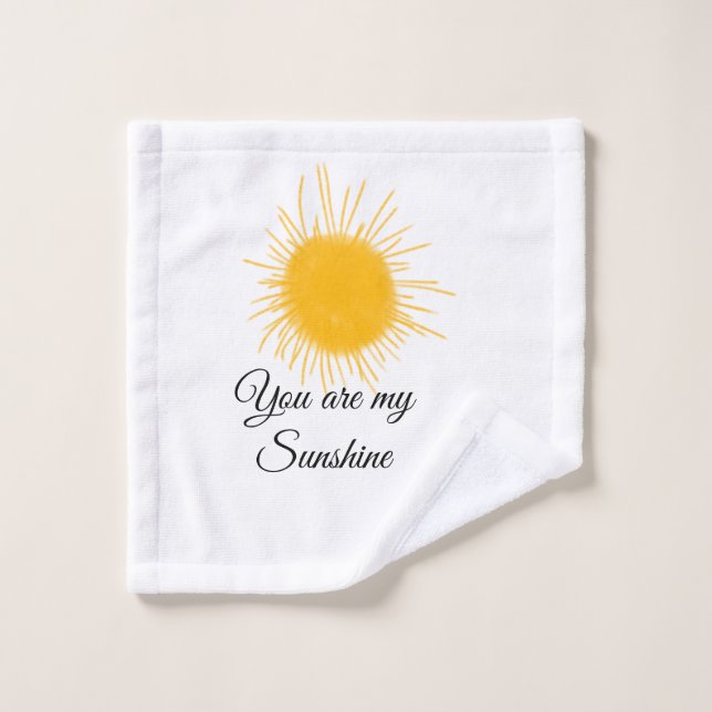 vous êtes mon soleil jaune orange rayons de soleil (Gant de toilette)