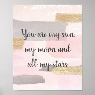 VOUS ÊTES MON SOLEIL - Poster d'une citation en or