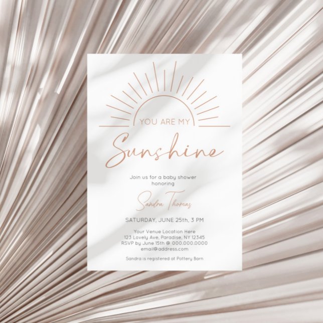 Vous Êtes Mon Sunshine Boho Baby shower Invitation (Créateur téléchargé)