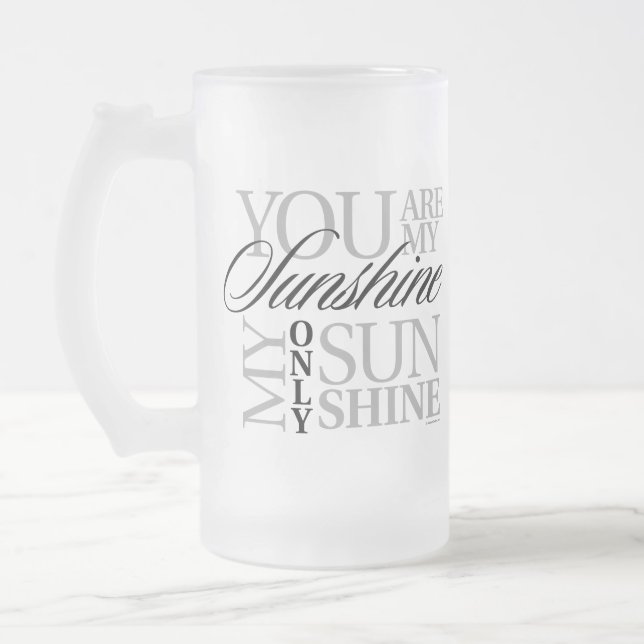 Vous Êtes Mon Sunshine Frosted Glass Beer Mug (Gauche)