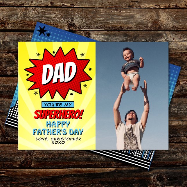 Vous êtes mon Superhero papa Carte photo de Fête d (Créateur téléchargé)
