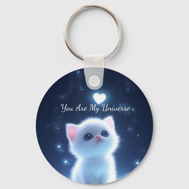 Vous êtes mon univers Porte-clés galaxie chat mign (Recto)