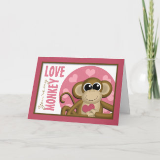 Vous êtes My Love Monkey - jolie carte de voeux ro