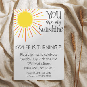 Vous êtes My Sunshine Anniversaire Invitation