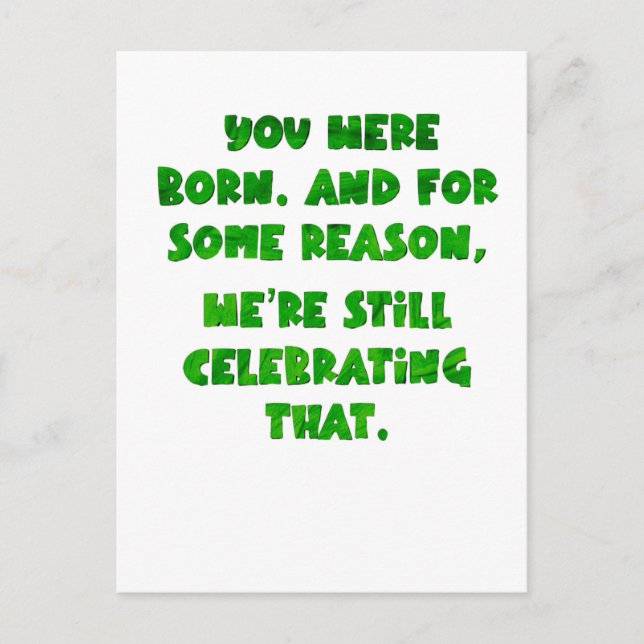 Vous êtes né, carte postale (Devant)