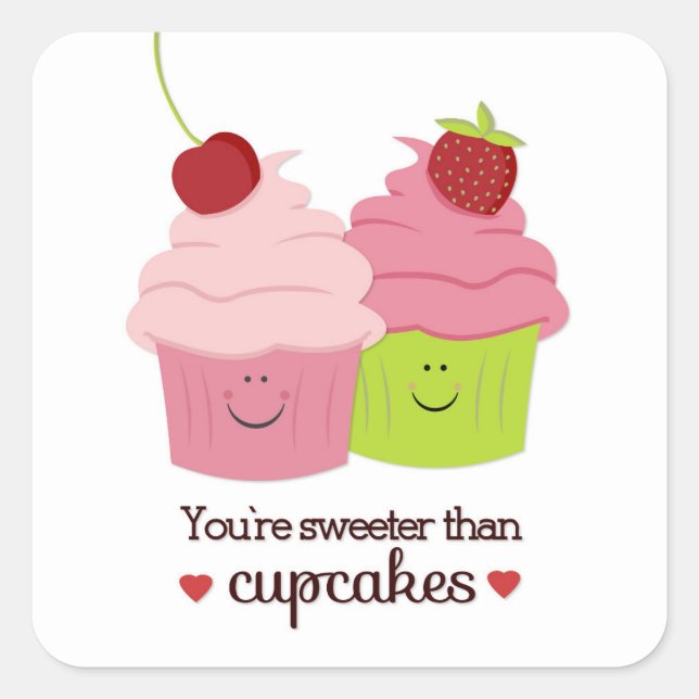 Vous êtes plus doux que les Cupcakes Stickers Vale (Devant)