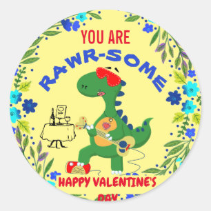 Vous êtes Rawrsome - Sticker Dinosaur Valentine