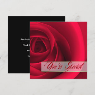 Vous êtes Spécial. Carte Red Rose Valentine's Day