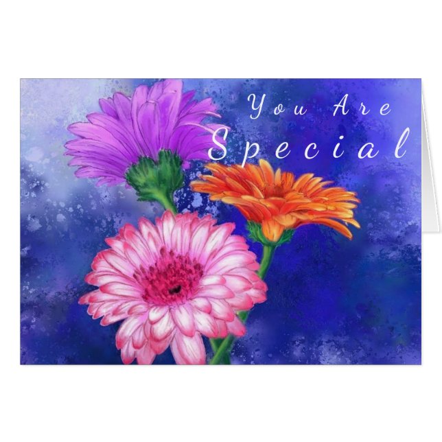 Vous Êtes Spécial Carte Trois Couleurs Gerberas (Devant horizontal)