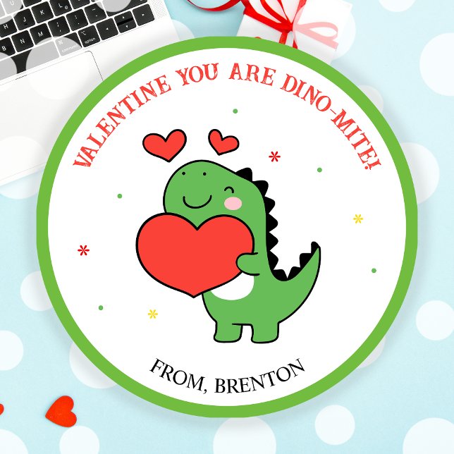 Vous Êtes Stickers Dino-Mite Dinosaur Valentines D (You Are Dino-Mite Dinosaur Valentines Day Stickers)