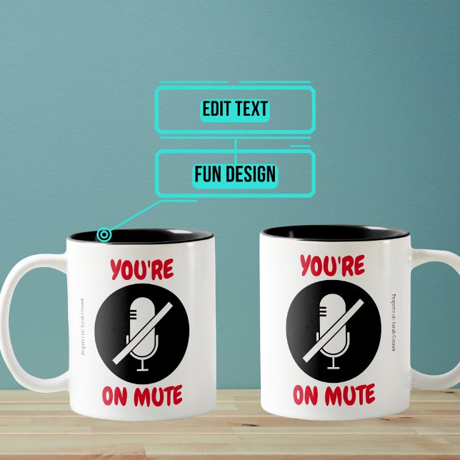 Vous êtes sur Mute Funny Mug (In this day of video conference calling, this is one of the phrases we hear most often.)