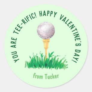 Vous Êtes Tee-rific Golf Valentine Sticker