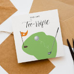 Vous êtes Tee-rique Golf Valentine's Day Card<br><div class="desc">Cette carte amusante et très tendance est la façon parfaite de souhaiter à quelqu'un spécial un heureuse Sainte-Valentin. Le design comprend un club de golf et un ballon sur une pelouse verte avec drapeau de coeur et a un libellé de typographie élégant qui est facile à personnaliser et sera parfait...</div>