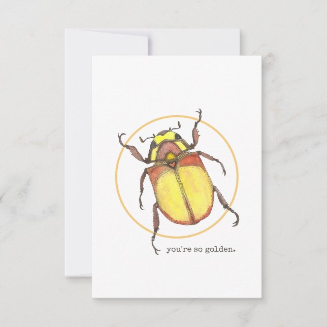 Vous êtes tellement Golden Beetle Valentine Card (Devant)