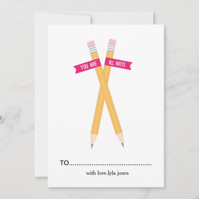 Vous êtes tous Écrire la carte de la Saint Valenti (Devant)