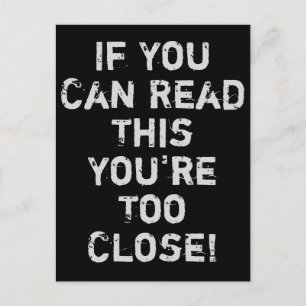 Vous êtes trop serré carte postale anti-sociale