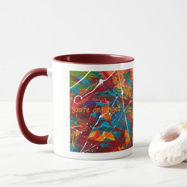 "Vous êtes un ange !" Beverage Mug (Avec donut)