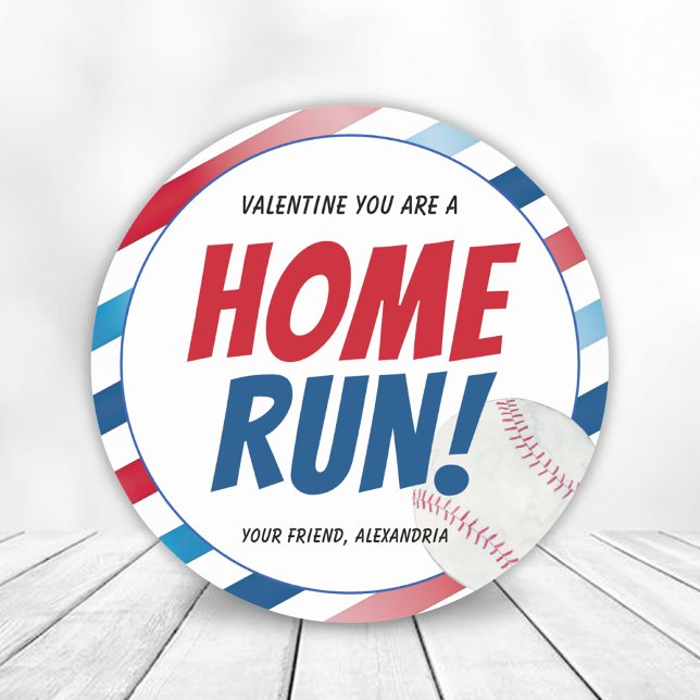 Vous êtes un Autocollant de la Saint Valentin de b (You're A Home Run Baseball Valentines Day Stickers)