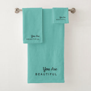 Vous Êtes Un Beau Ensemble De Serviettes Turquoise