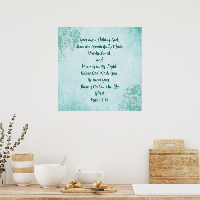 Vous êtes un enfant de Dieu Affiche d'art mural Éc (Cuisine)