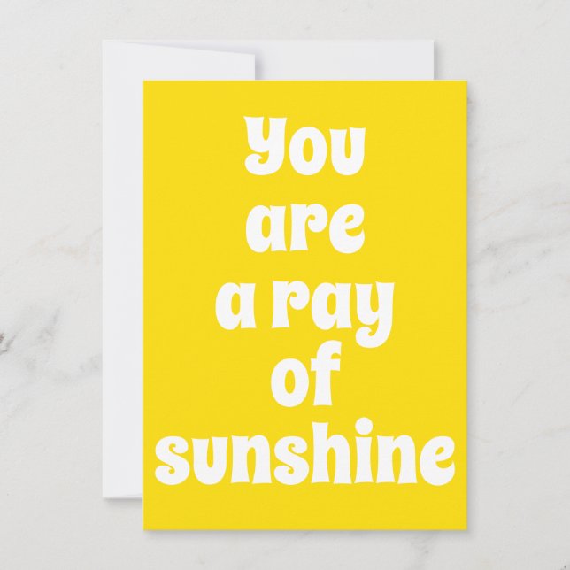 Vous êtes un rayon de soleil, joyeux carte jaune s (Devant)