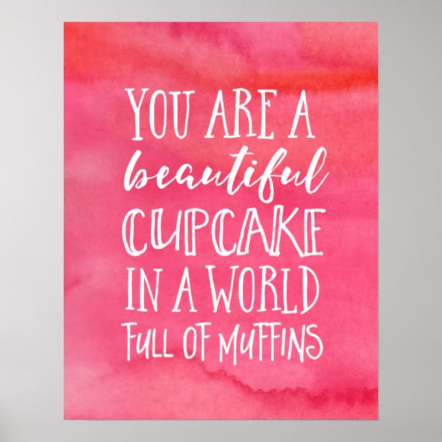 Vous êtes une belle affiche inspirante de cupcake (Devant)