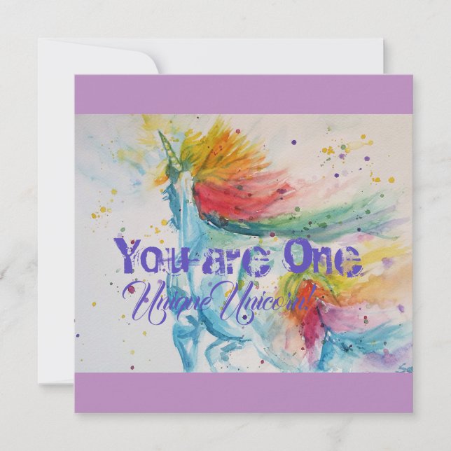 Vous Êtes Une Unicorne Unique ! Aquarelle arc-en-c (Devant)