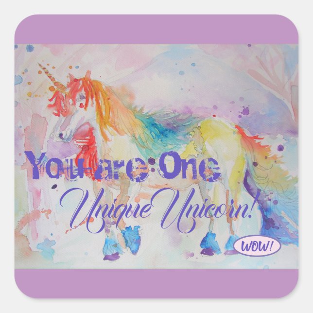 Vous Êtes Une Unicorne Unique ! Sticker Arc-en-cie (Devant)