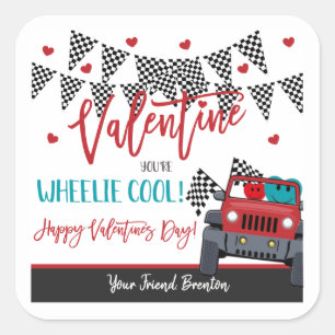 Vous êtes Wheelie Cool Valentine Favor Stickers
