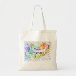 Vous êtes Worthy Hearts Art Sac fourre-tout