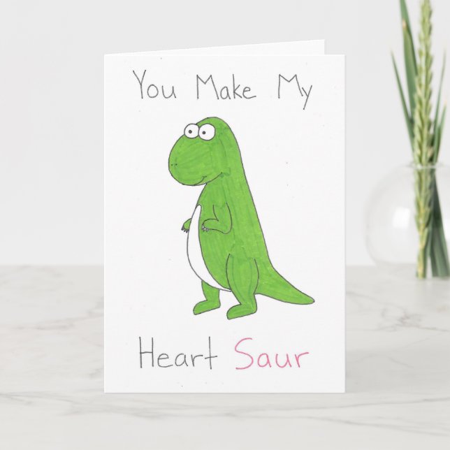 Vous Faites De Mon Coeur Une Carte Pliante Dinosau (Devant)
