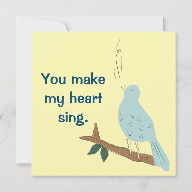 Vous Faites Mon Coeur Chante Oiseau Carte de Voeux (Devant)