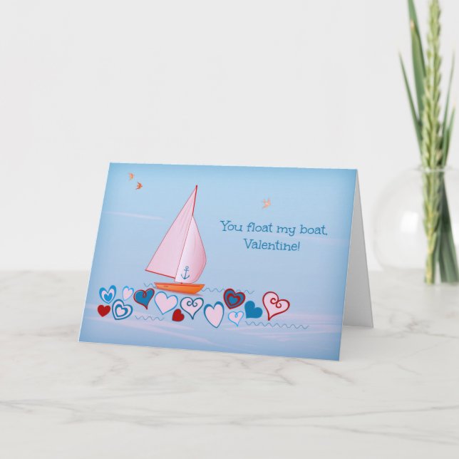 Vous flottez sur mon bateau, Valentine - Carte de  (Devant)