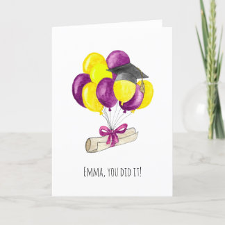 Vous l'avez fait, carte de diplôme avec personnali