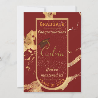 Vous l'avez maîtrisée carte de graduation en marbr