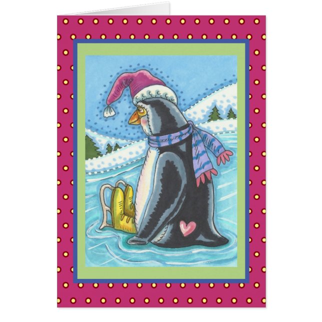VOUS MANQUEZ LONELLEMENT PENGUIN HOLIDAY GREETING  (Devant)