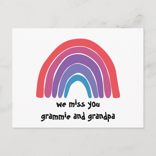 Vous Manquez Rainbow Grandparents Carte postale (Devant)