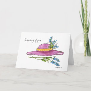 Vous me manquez Carte Chapeau Rose