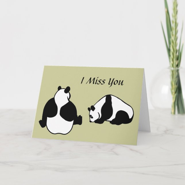 Vous me manquez - carte pandas (Devant)