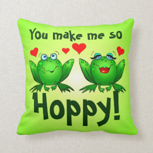 Vous me rendez si joyeux Coussin Grenouilles Verte