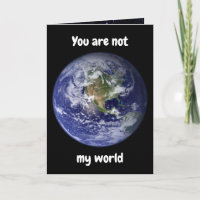Vous n'êtes pas mon monde. Carte