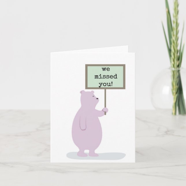 Vous Nous Manquez, Carte De Retour De Bienvenue (Devant)