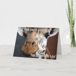 Vous Pariez Carte d'encouragement Giraffe