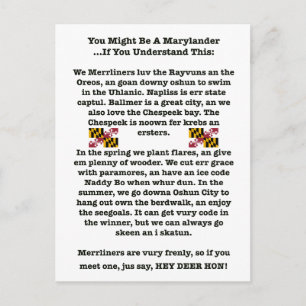 Vous Pourriez Être Une Carte Postale Marylander