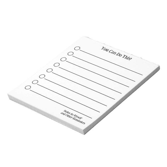 Vous pouvez le faire ! Bloc-notes Notes à moi-même (Tourné)
