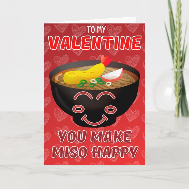 Vous rendez Miso heureux Carte de la Saint-Valenti (Devant)
