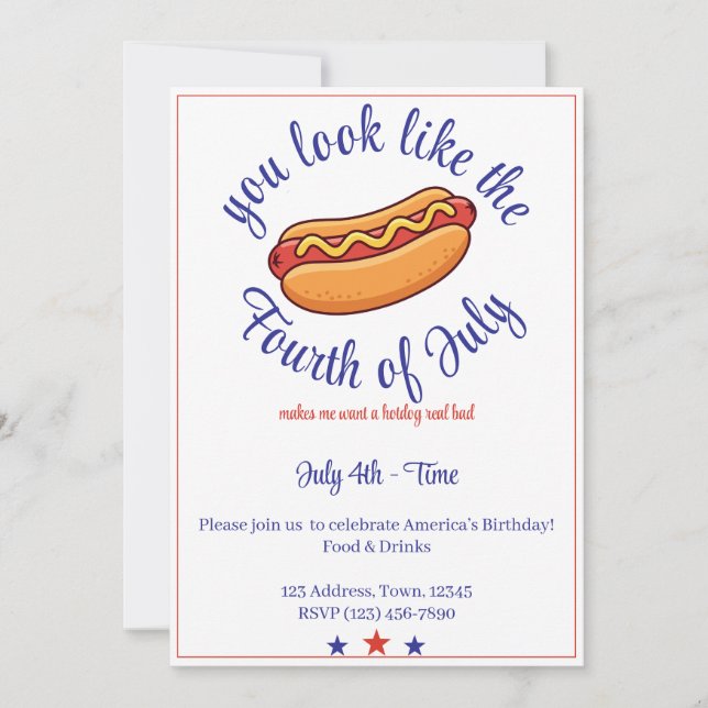 Vous ressemblez à la fête du 14 juillet invitation (Devant)