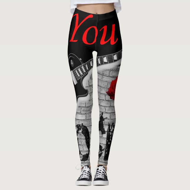 vous rochez les leggings rouges noirs (Devant)